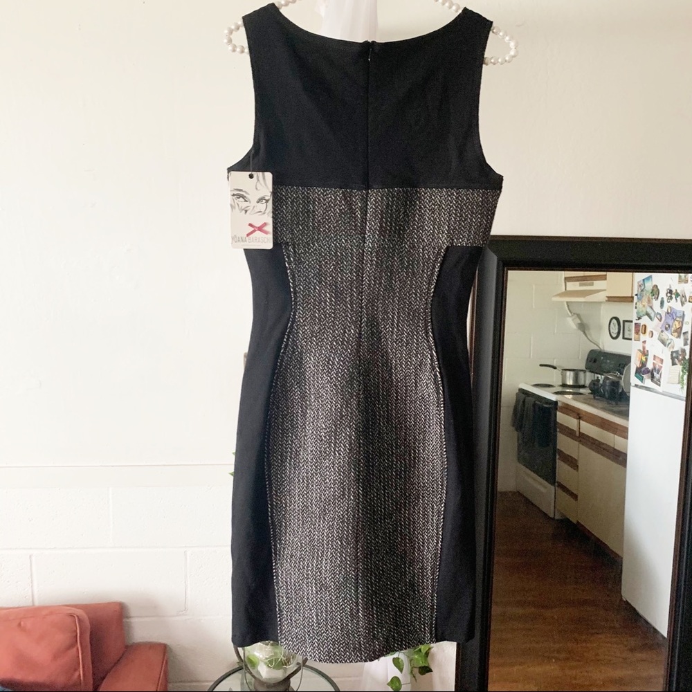 NWT Yoana Baraschi Morph Black Herringbone Sheath Dress - Picture 10 of 12